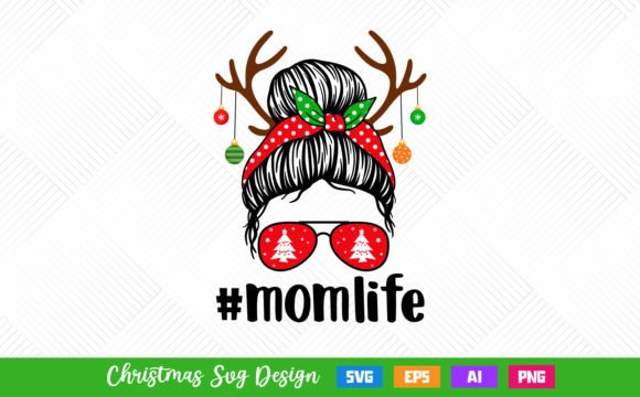 Messy Bun Mom Life Christmas SVG Review